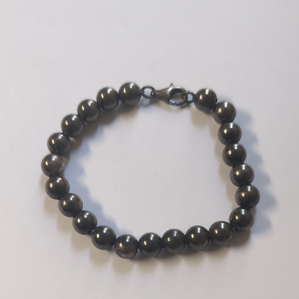 Black Spherical Bead Jewelry Bracelet